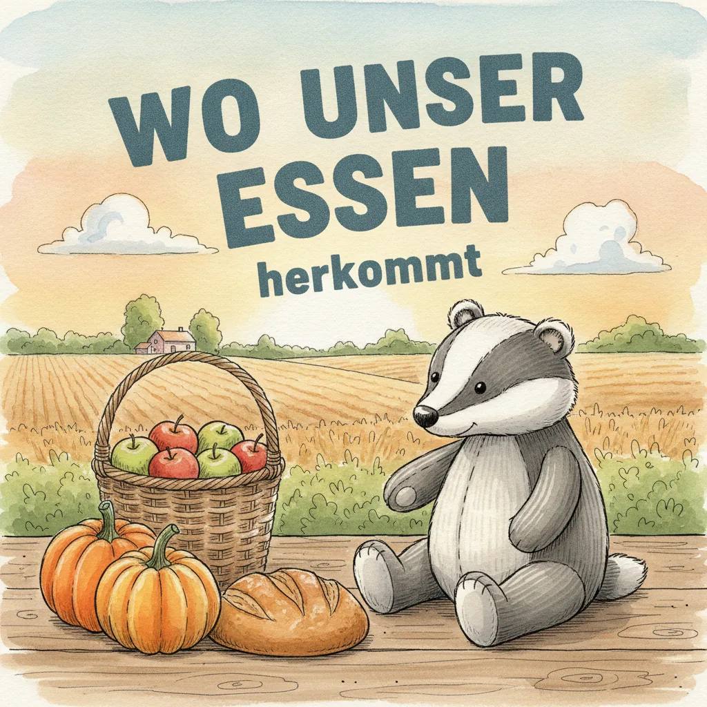 Beispiel-Buchcover „Wo unser Essen herkommt“ für ein Gruppenbuch zum Thema Erntedank