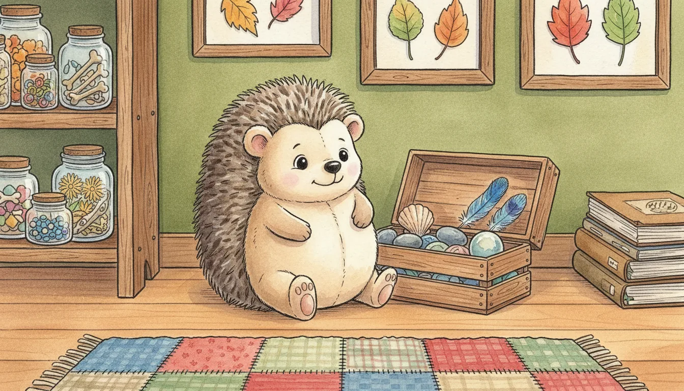 Plüsch-Igel als Held einer Aquarell-Illustration