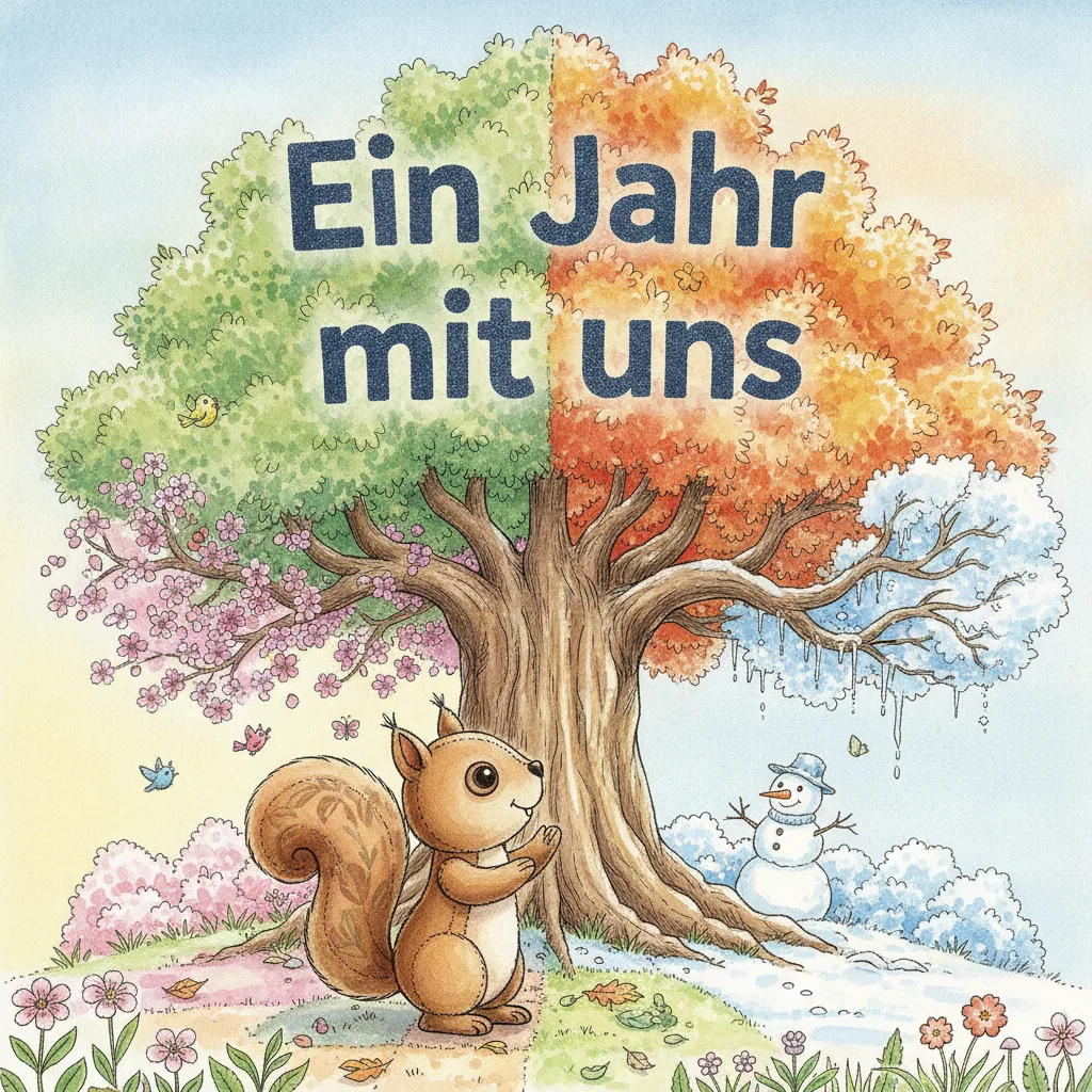 Beispiel-Buchcover „Ein Jahr mit uns“ für ein Gruppenbuch zum Thema Der ganze Jahreskreis