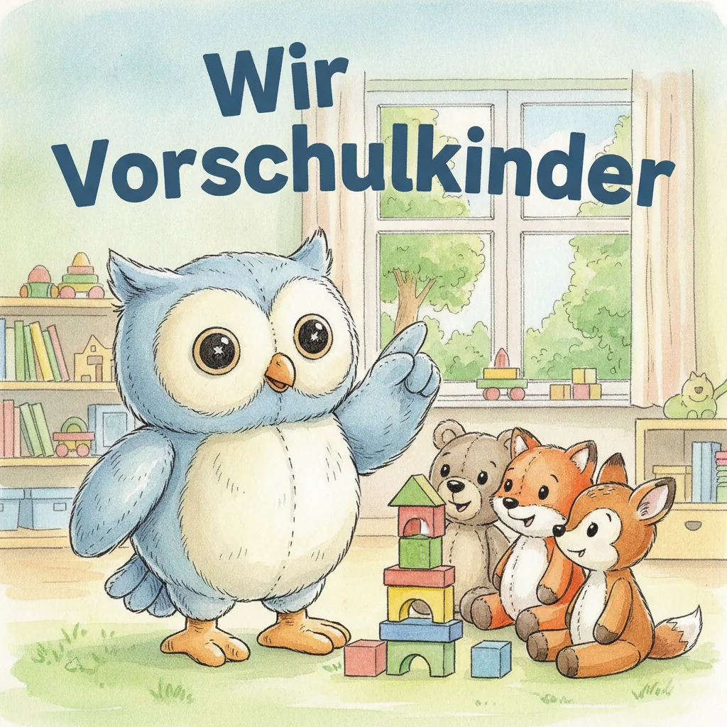 Beispiel-Buchcover „Wir Vorschulkinder“ für ein Gruppenbuch zum Thema Vorschuljahr