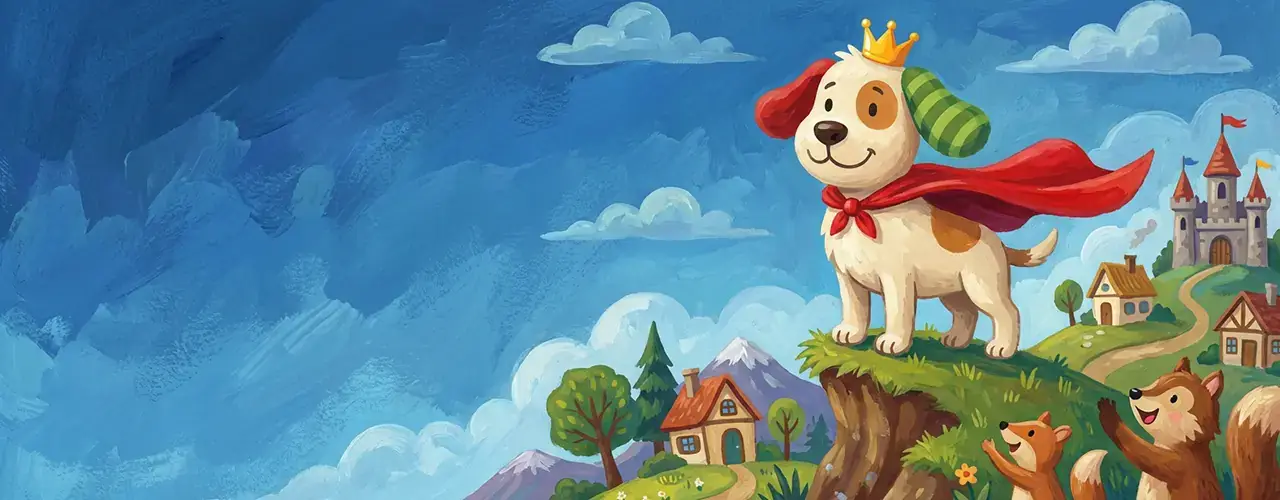 Der Knuffel-Hund im Stil „Gouache Acryl“